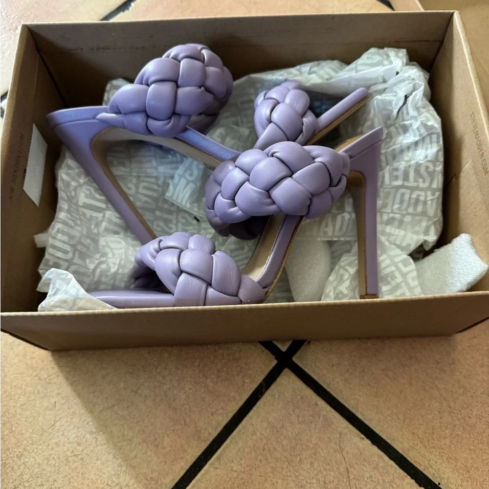 Steve Madden Lavender Kenley Braided Heels - Picture 2 of 4